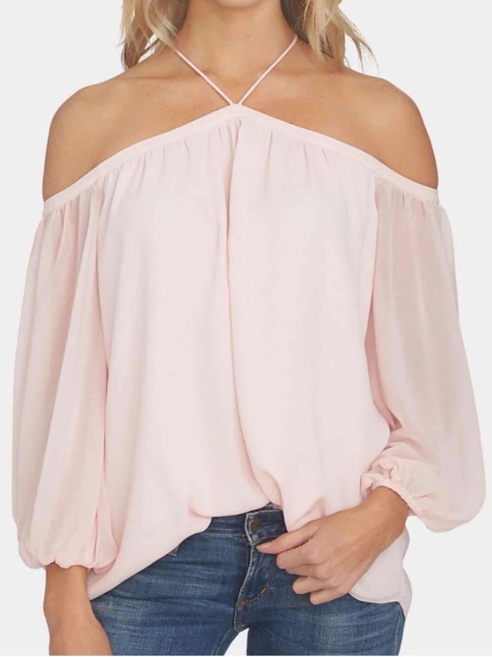 NWT 1. State Size Blush Pink Cold Shoulder Top